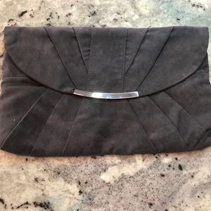Grey Suede Clutch NWOT